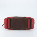 PRADA Hand Bag Canvas Brown Silver Auth YKZ137-9