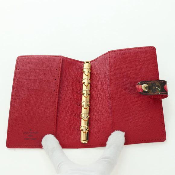 LOUIS VUITTON Monogram Cherry Agenda PM Planerhülle Rot R21023 Auth YKZ1374SM