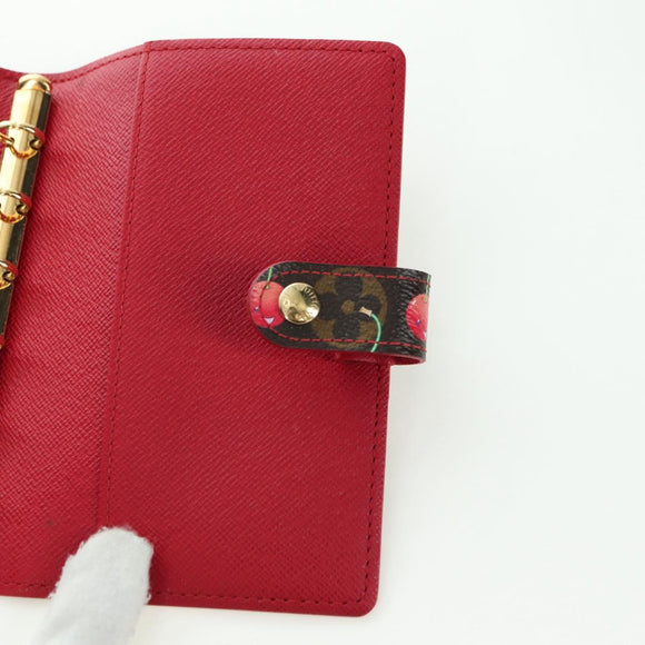 LOUIS VUITTON Monogram Cherry Agenda PM Planerhülle Rot R21023 Auth YKZ1374SM