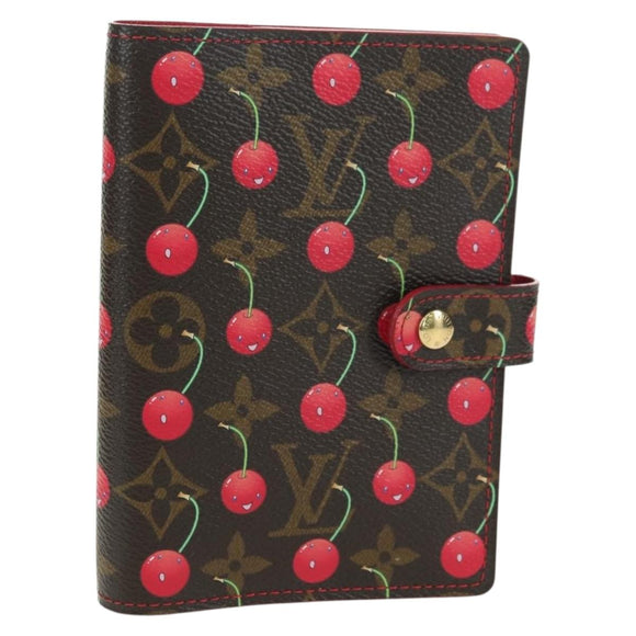 LOUIS VUITTON Monogram Cherry Agenda PM Planerhülle Rot R21023 Auth YKZ1374SM