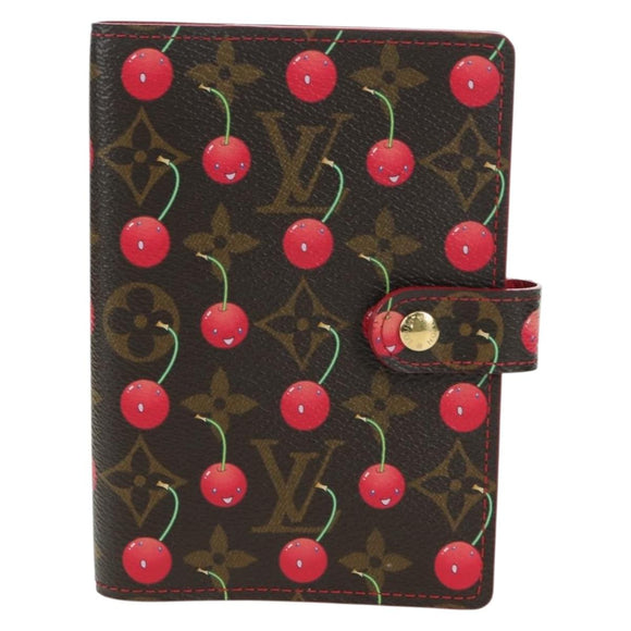 LOUIS VUITTON Monogram Cherry Agenda PM Planerhülle Rot R21023 Auth YKZ1374SM