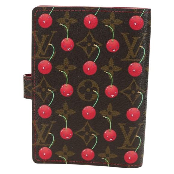 LOUIS VUITTON Monogram Cherry Agenda PM Planerhülle Rot R21023 Auth YKZ1374SM