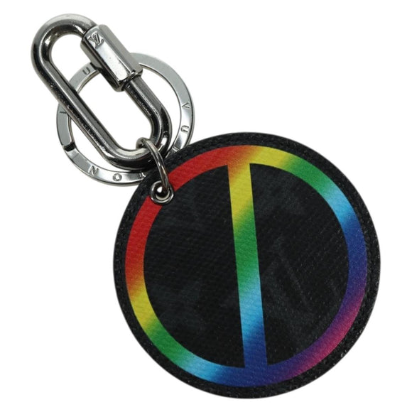 LOUIS VUITTON Monogram Eclipse Porte Cles Round Rainbow MP2465 LV Auth YKZ1382M