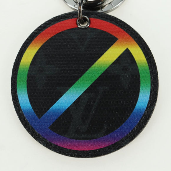 LOUIS VUITTON Monogram Eclipse Porte Cles Round Rainbow MP2465 LV Auth YKZ1382M