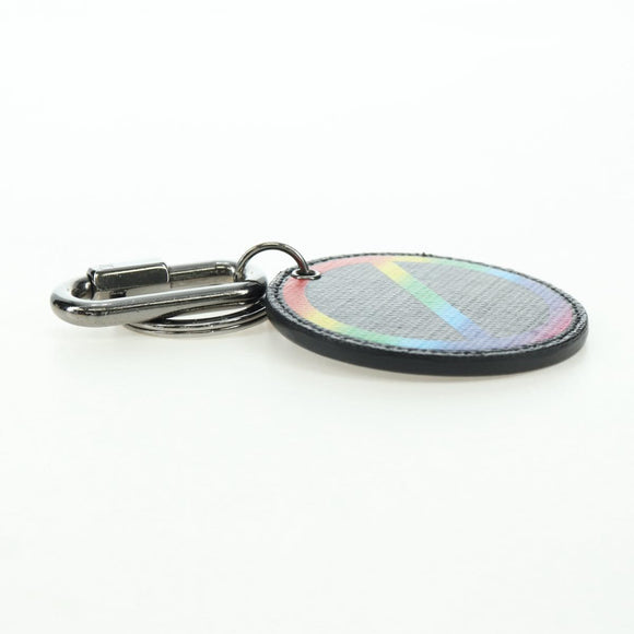 LOUIS VUITTON Monogram Eclipse Porte Cles Round Rainbow MP2465 LV Auth YKZ1382M