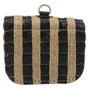 CHANEL COCO Mark Air Pods Case Earphone Case Raffia Black Gold CC Auth YKZ1386A-3
