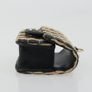 CHANEL COCO Mark Air Pods Case Earphone Case Raffia Black Gold CC Auth YKZ1386A-4
