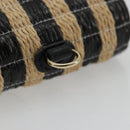 CHANEL COCO Mark Air Pods Case Earphone Case Raffia Black Gold CC Auth YKZ1386A-7
