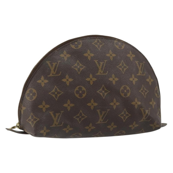 LOUIS VUITTON Monogram Trousse Demi Ronde Cosmetic Pouch M47520 LV Auth YKZ1391