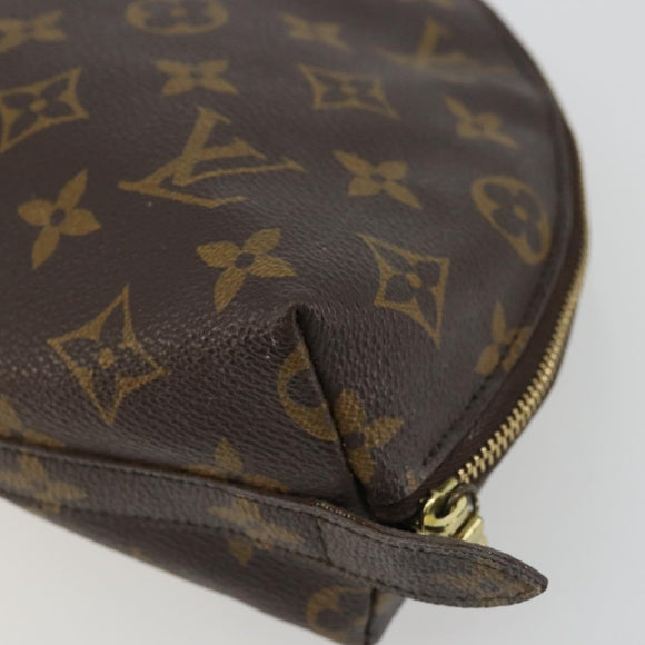 LOUIS VUITTON Monogram Trousse Demi Ronde Cosmetic Pouch M47520 LV Auth YKZ1391