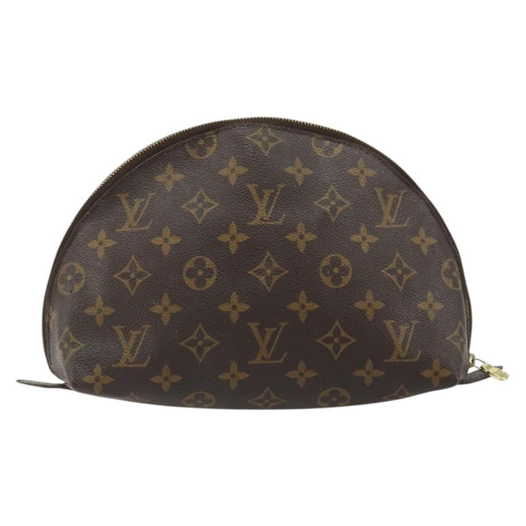 LOUIS VUITTON Monogram Trousse Demi Ronde Cosmetic Pouch M47520 LV Auth YKZ1391