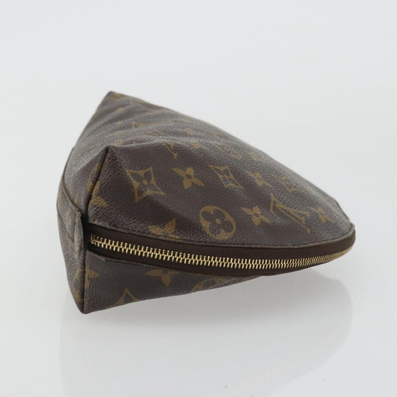LOUIS VUITTON Monogram Trousse Demi Ronde Cosmetic Pouch M47520 LV Auth YKZ1391