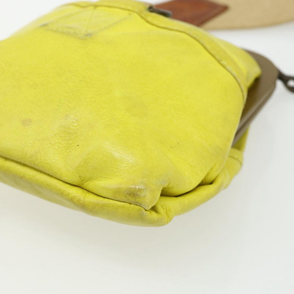 Miu Miu Shoulder Bag Leather Yellow Auth YKZ1393