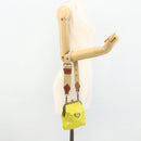 Miu Miu Shoulder Bag Leather Yellow Auth YKZ1393-20