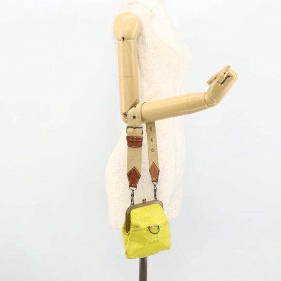 Miu Miu Shoulder Bag Leather Yellow Auth YKZ1393
