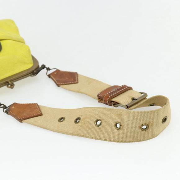 Miu Miu Shoulder Bag Leather Yellow Auth YKZ1393