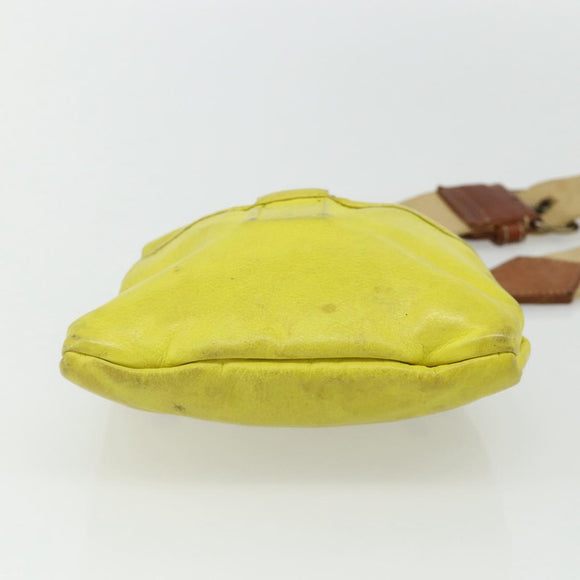 Miu Miu Shoulder Bag Leather Yellow Auth YKZ1393