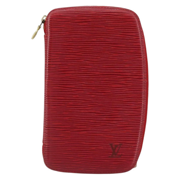 LOUIS VUITTON Epi Agenda Geot Wallet Red M63877 LV Auth YKZ1396