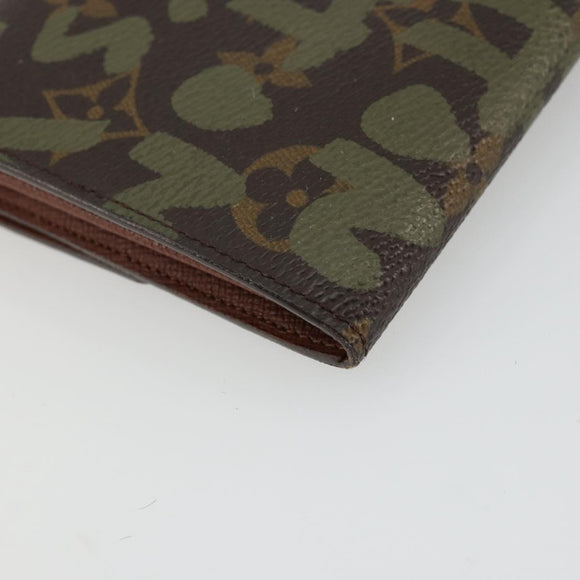 LOUIS VUITTON Graffiti Porte Monnaie Credit Wallet Khaki M92188 LV Auth YKZ1398A