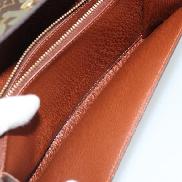 LOUIS VUITTON Graffiti Porte Monnaie Credit Wallet Khaki M92188 LV Auth YKZ1398A
