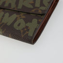 LOUIS VUITTON Graffiti Porte Monnaie Credit Wallet Khaki M92188 LV Auth YKZ1398A-7