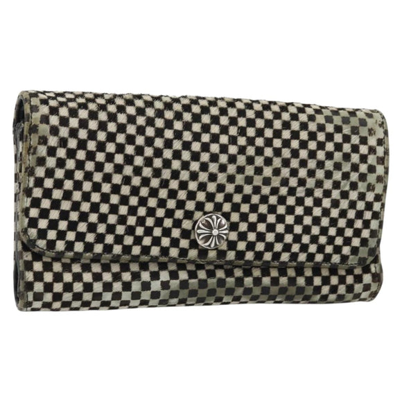 Chrome Hearts JUDY Long Wallet Harako leather Black White Auth YKZ1399A