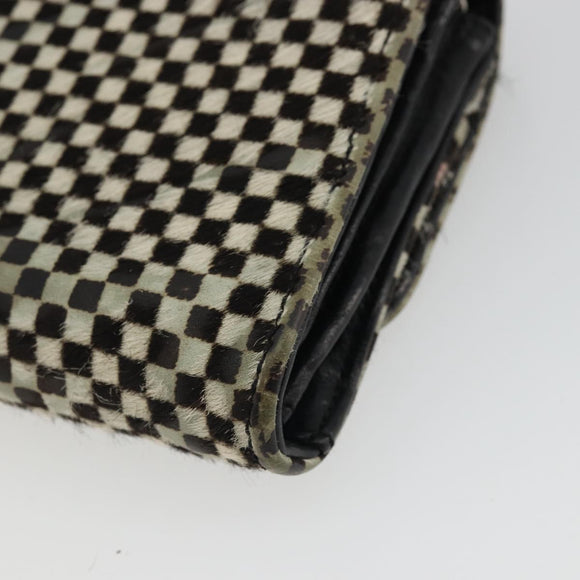 Chrome Hearts JUDY Long Wallet Harako leather Black White Auth YKZ1399A