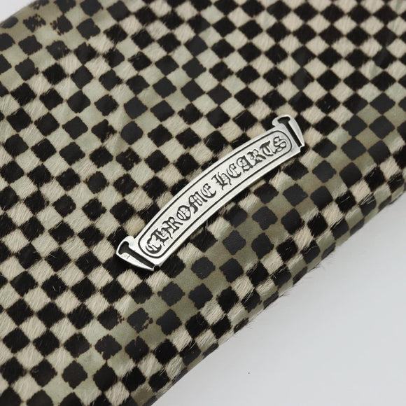 Chrome Hearts JUDY Long Wallet Harako leather Black White Auth YKZ1399A