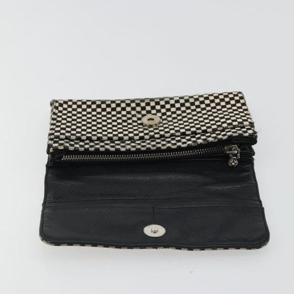 Chrome Hearts JUDY Long Wallet Harako leather Black White Auth YKZ1399A