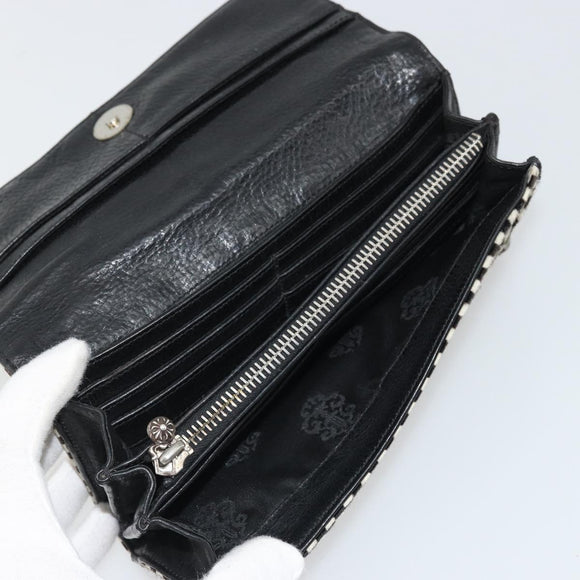 Chrome Hearts JUDY Long Wallet Harako leather Black White Auth YKZ1399A
