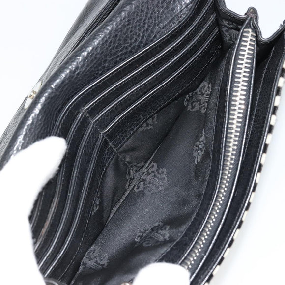 Chrome Hearts JUDY Long Wallet Harako leather Black White Auth YKZ1399A