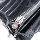 Chrome Hearts JUDY Long Wallet Harako leather Black White Auth YKZ1399A-11