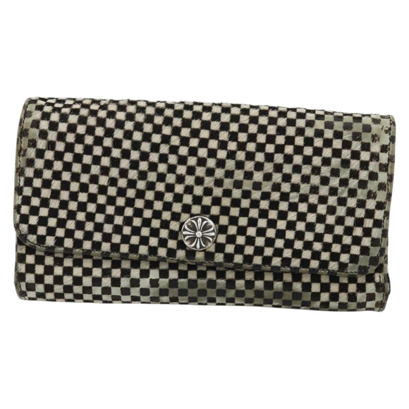 Chrome Hearts JUDY Long Wallet Harako leather Black White Auth YKZ1399A