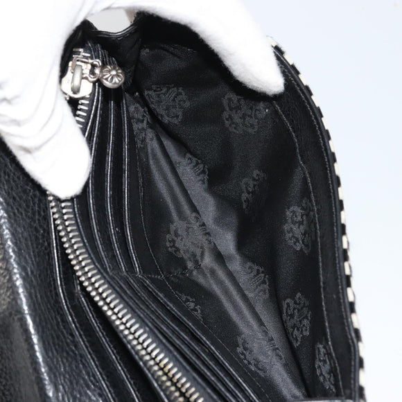 Chrome Hearts JUDY Long Wallet Harako leather Black White Auth YKZ1399A