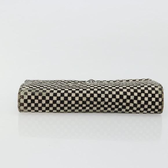 Chrome Hearts JUDY Long Wallet Harako leather Black White Auth YKZ1399A