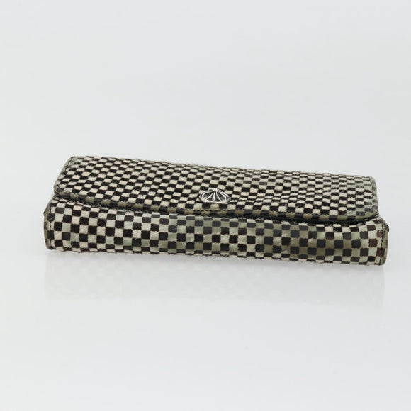 Chrome Hearts JUDY Long Wallet Harako leather Black White Auth YKZ1399A
