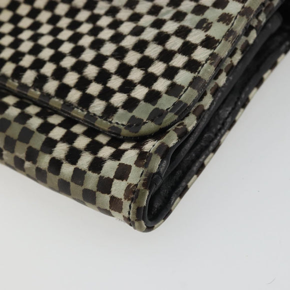 Chrome Hearts JUDY Long Wallet Harako leather Black White Auth YKZ1399A
