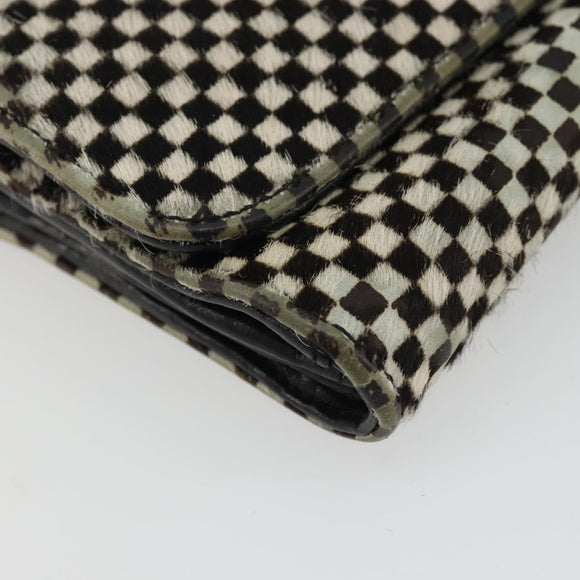 Chrome Hearts JUDY Long Wallet Harako leather Black White Auth YKZ1399A