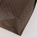 CELINE Macadam Canvas Tote Bag PVC Leather Brown Gold Auth YKZ139A-10