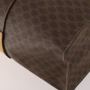 CELINE Macadam Canvas Tote Bag PVC Leather Brown Gold Auth YKZ139A-12