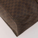 CELINE Macadam Canvas Tote Bag PVC Leather Brown Gold Auth YKZ139A-13