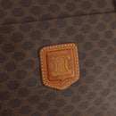 CELINE Macadam Canvas Tote Bag PVC Leather Brown Gold Auth YKZ139A-15