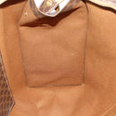CELINE Macadam Canvas Tote Bag PVC Leather Brown Gold Auth YKZ139A-19