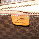 CELINE Macadam Canvas Tote Bag PVC Leather Brown Gold Auth YKZ139A-20