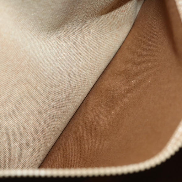 CELINE Macadam Canvas Tote Bag PVC Leather Brown Gold Auth YKZ139A