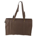 CELINE Macadam Canvas Tote Bag PVC Leather Brown Gold Auth YKZ139A-3
