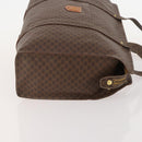 CELINE Macadam Canvas Tote Bag PVC Leather Brown Gold Auth YKZ139A-4