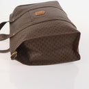 CELINE Macadam Canvas Tote Bag PVC Leather Brown Gold Auth YKZ139A-5