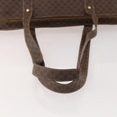 CELINE Macadam Canvas Tote Bag PVC Leather Brown Gold Auth YKZ139A-7