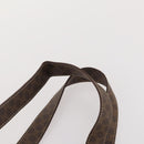 CELINE Macadam Canvas Tote Bag PVC Leather Brown Gold Auth YKZ139A-8